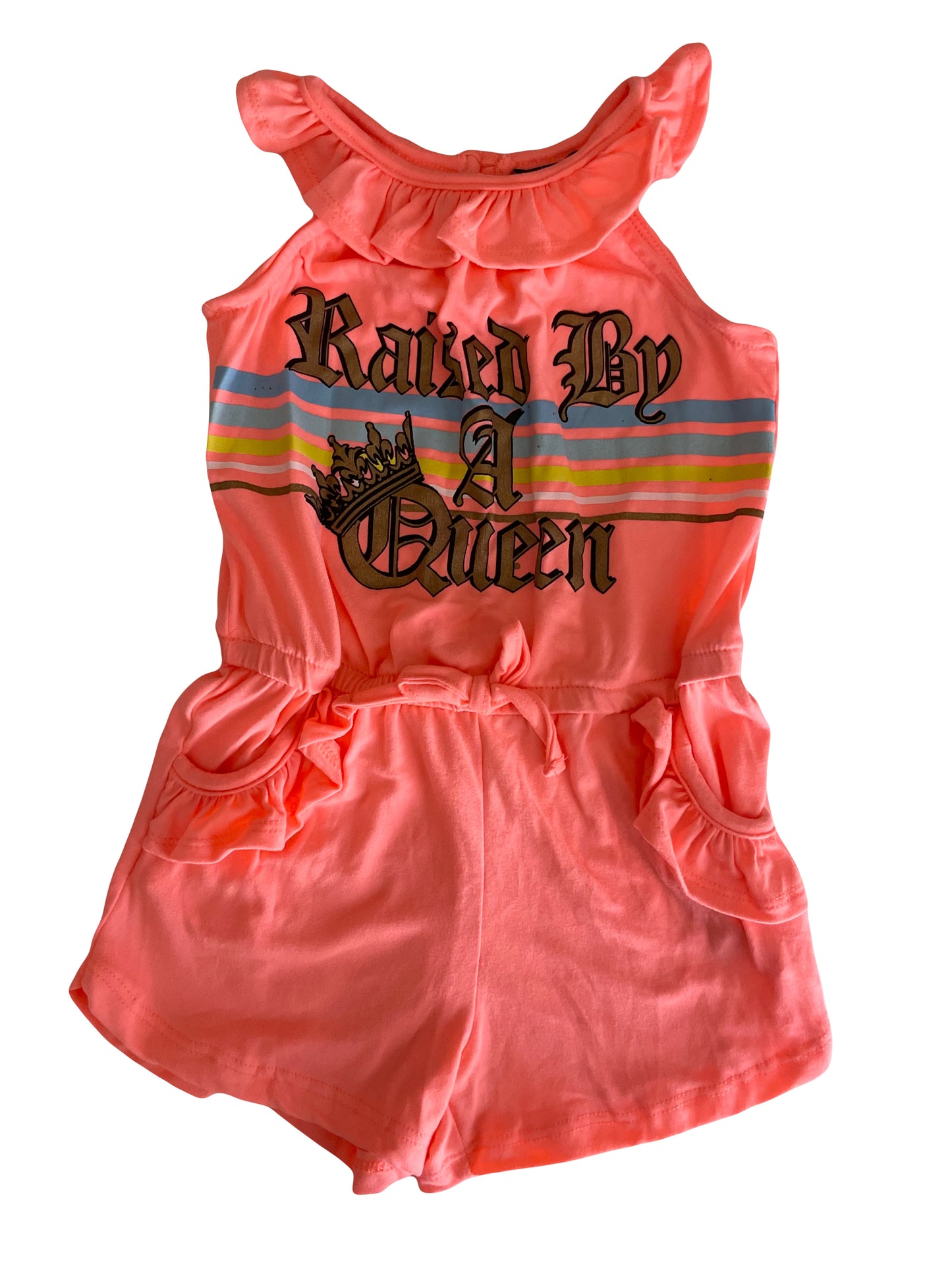 "Raised By A Queen" Pink Romper